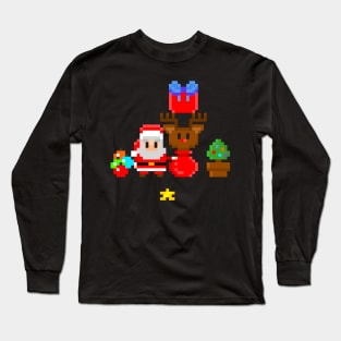 8-bit Christmas (Pixel Art Xmas)PiXmas Long Sleeve T-Shirt